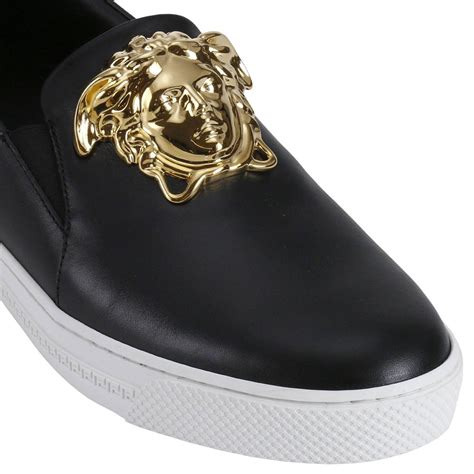 versace mens black slip on shoe|versace chunky sneakers.